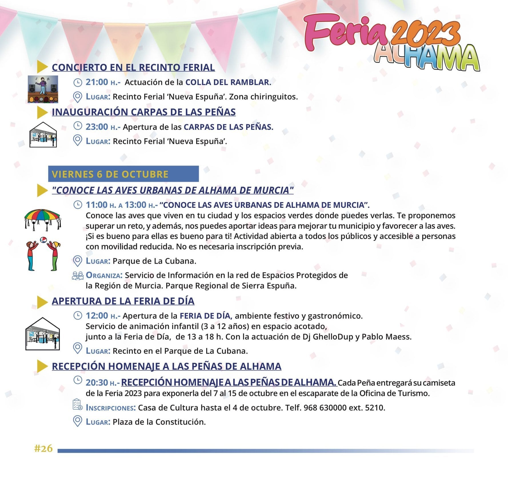 Programa de Feria y Fiestas 2023 Alhama de Murcia La Guía W La Guía