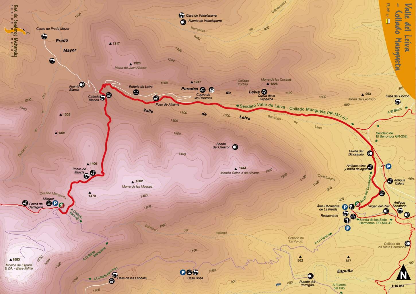 mapa-Sendero El Berro PR-MU-79 GR-252