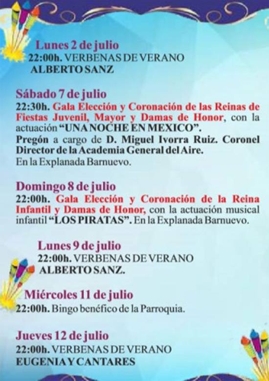 Programa Fiestas Santiago de la Ribera 2018