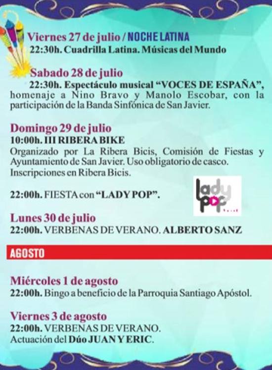Programa Fiestas Santiago de la Ribera 2018-6